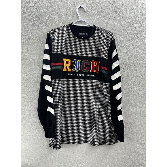 Contender MCMLXXXVIII Mens Pullover Size Large Long Sleeve Rich Money Power - Picture 1 of 14